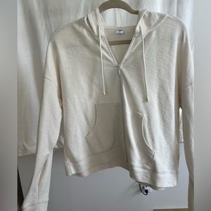 cream zip up hoodie from old navy